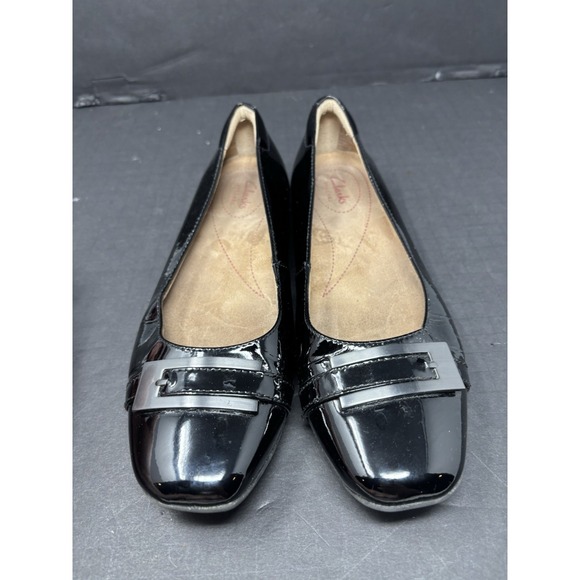 Clarks Artisan Women's Patent Leather Shoe Black Size 7 Wide‎ - Picture 2 of 8